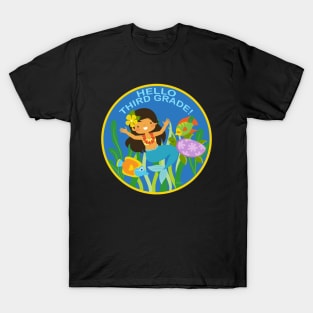 Hello Third Grade! Underwater Friends School Mermaid Children Back to School T-Shirt